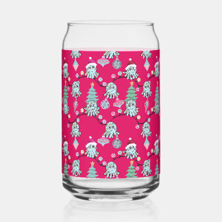 Moody Octopus With Christmas Lights Red