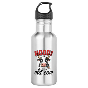 Moody Old Cow Vintage Funny Cow Shirt Design_1 532 Ml Water Bottle