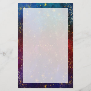 Moody Ombre   Psychedelic Grunge Gold Stardust Stationery