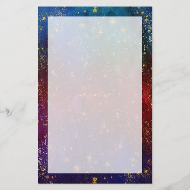 Moody Ombre | Psychedelic Grunge Gold Stardust Stationery (Front)