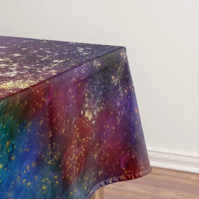 Moody Ombre | Psychedelic Grunge Gold Stardust Tablecloth (In Situ)