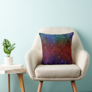 Moody Ombre   Psychedelic Grunge Gold Stardust Throw Pillow