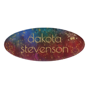 Moody Ombre   Psychedelic Grunge Stardust Branding Name Tag