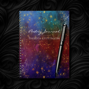 Moody Ombre Psychedelic Grunge Stardust Poetry Notebook