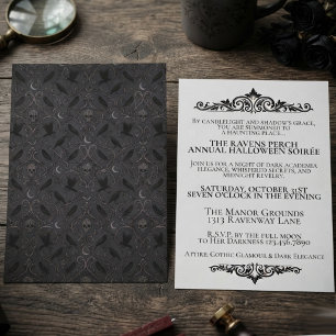 Moody Onyx Baroque Raven Invitation