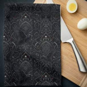 Moody Onyx Baroque Raven Kitchen Towel