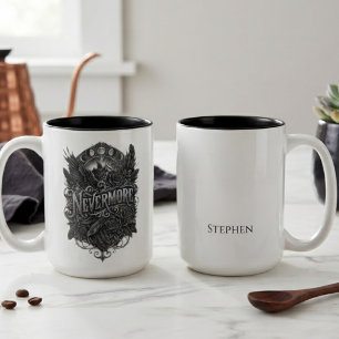 Moody Onyx Gothic Baroque Design Two-Tone Coffee Mug