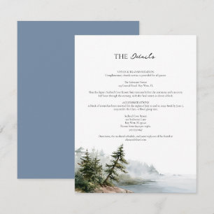 Moody Oregon Coast Pine Landscape Wedding Detail Enclosure Card