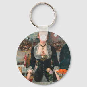 Moody Parisian Bar Manet A Bar at the Folies-Bergè Keychain