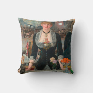 Moody Parisian Bar Manet A Bar at the Folies-Bergè Throw Pillow