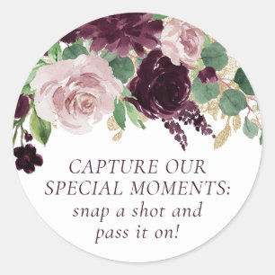 Moody Passion   Dramatic Purple Disposable Camera Classic Round Sticker