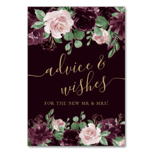 Moody Passion   Dramatic Purple Wine Advice Wishes Table Number