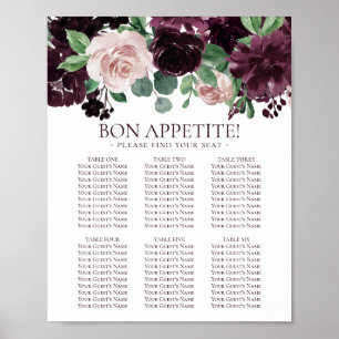 Moody Passion   Purple Floral Self Seating Chart