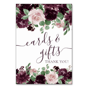 Moody Passions   Dramatic Purple Wine Garland Gift Table Number