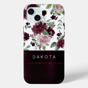 Moody Passions   Dramatic Purple Wine Rose Custom iPhone 15 Mini Case