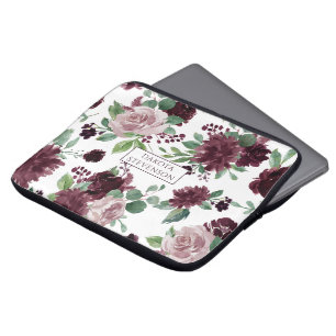Moody Passions Dramatic Purple Wine Rose Custom Laptop Sleeve