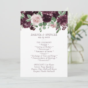 Moody Passions Dramatic Purple Wine Rose Garland Program