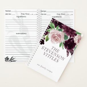 Moody Passions   Dramatic Purple Wine Rose Recipe Notebook