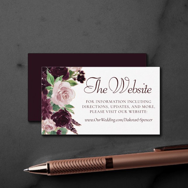 Moody Passions | Dramatic Purple Wine Rose Website Enclosure Card (Creator Uploaded)