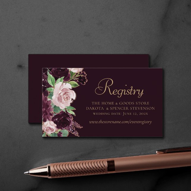 Moody Passions | Dramatic Purple Wine Rose Website Enclosure Card (Creator Uploaded)