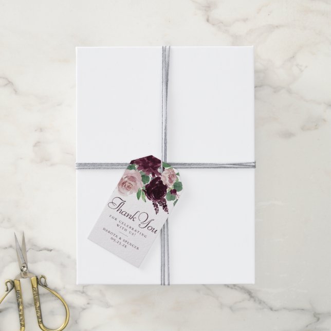 Moody Passions | Dramatic Purple Wine Thank You Gift Tags (With Twine)