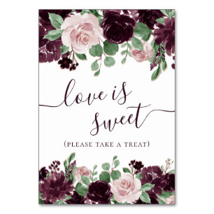 Moody Passions   Dramatic Wine Rose Love is Sweet Table Number