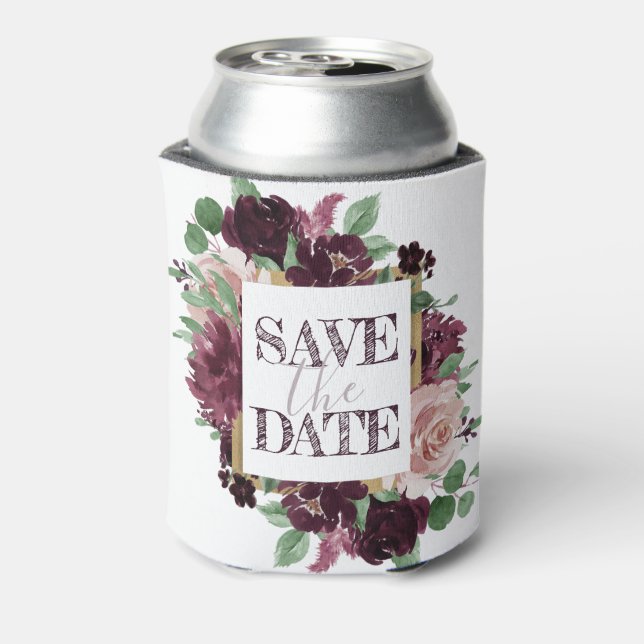 Moody Passions | Dramatic Wine Save the Date Can Cooler (Can Back)