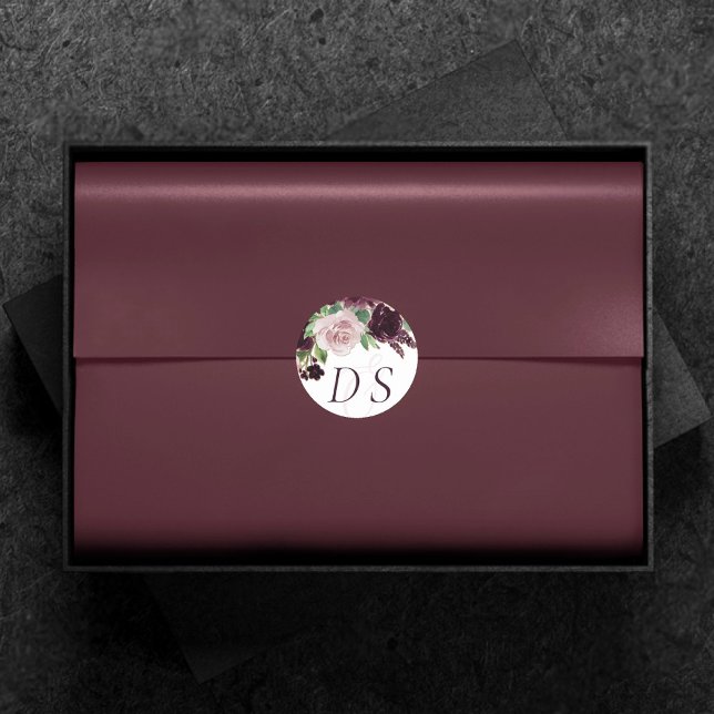 Moody Passions | Purple Wreath Change of Date Classic Round Sticker (Creator Uploaded)