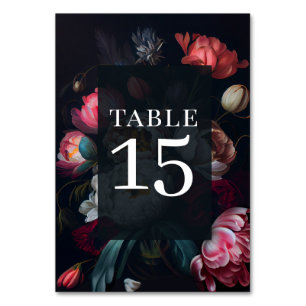 Moody Peony Painterly Floral Numéro de table