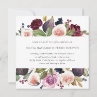 Moody Plum Floral and Fig Square Wedding