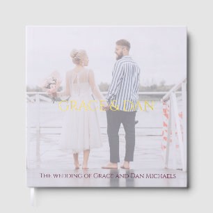 Moody Plum Modern Photo Minimalist Wedding Guest Book