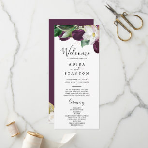 Moody Purple Blooms Programme de mariage