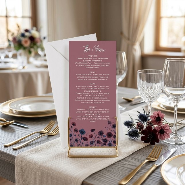 Moody Purple & Blue Floral Menu (Creator Uploaded)