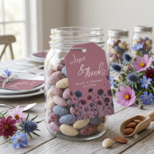 Moody Purple & Blue Floral Wedding Thank You