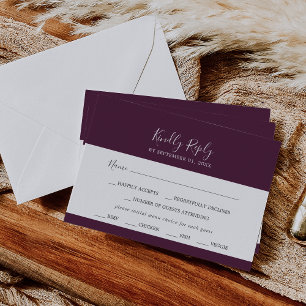 Moody Purple Coordinate Plum Menu Choice RSVP