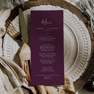 Moody Purple Coordinate Plum Wedding Dinner Menu