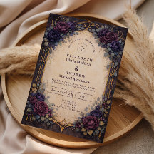Moody Purple Gothic Floral Wedding