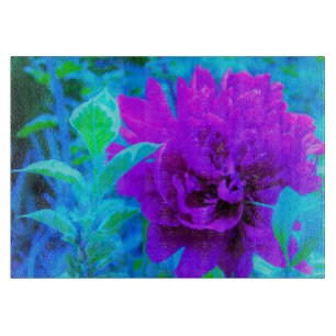 Moody Purple Peony with Beautiful Weigela Foliage Cutting Board