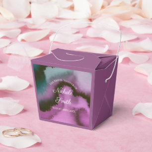 Moody Purple & Teal Abstract Bridal Shower Favour Favor Box