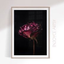 Moody red rose still life wall art 