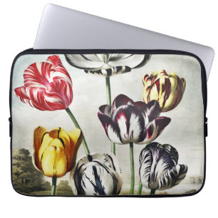 Moody Regency Style Multi-Colour Tulips Laptop Sleeve