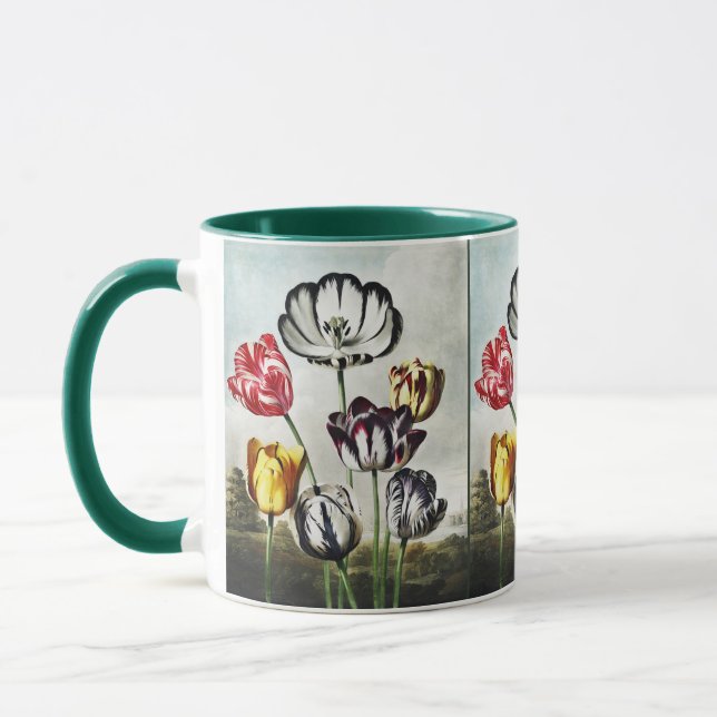 Moody Regency Style Multi-Colour Tulips Mug (Left)