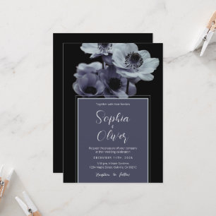 Moody Romantic Dark Floral Gothic Wedding Invitation