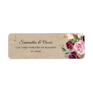 Moody & Rustic Burgundy Kraft Cadre Floral & Or