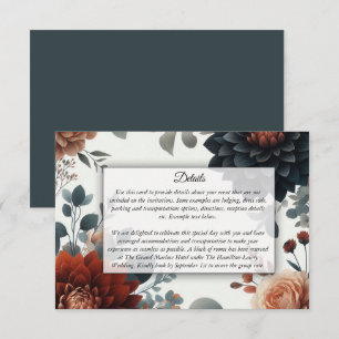 Moody Rustic Fall Florals Wedding Enclosure Card