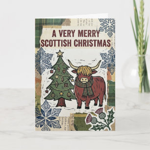 Moody Scottish Stag Winter Christmas Card