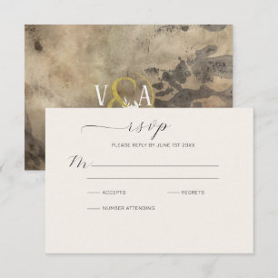Moody Smoked Gold Ampersand RSVP Card