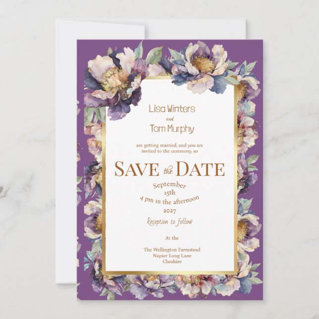 Moody Soft Goth Save the Date Wedding Invitation (Front)