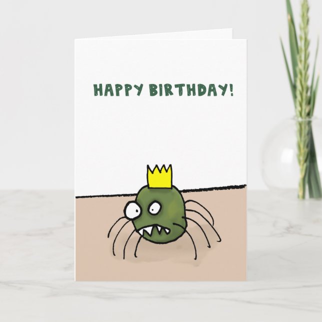 Moody Spider Birthday Card (Front)