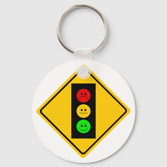 Moody Stoplight Ahead Keychain (Front)